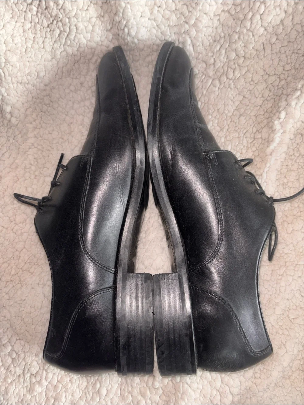Cole Haan GrandØS Black Leather Apron Toe Derby Dress Shoes Men’s 11.5 US